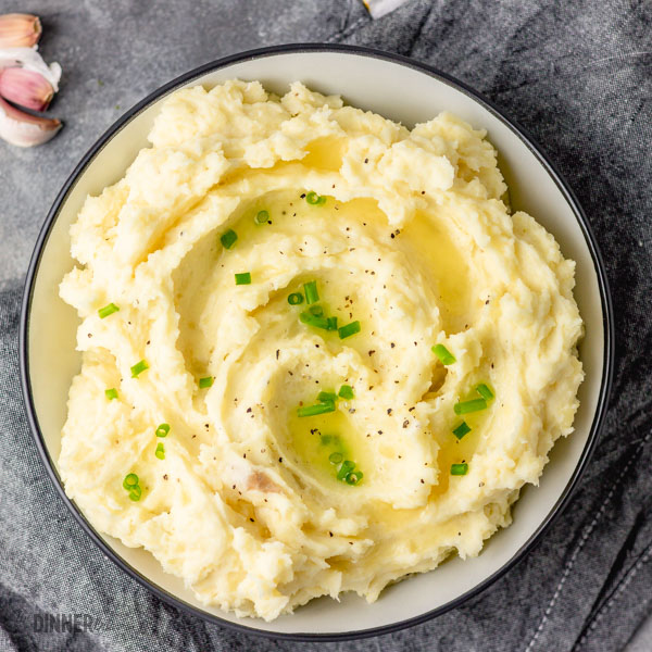 Creamy garlic mashed potatoes.