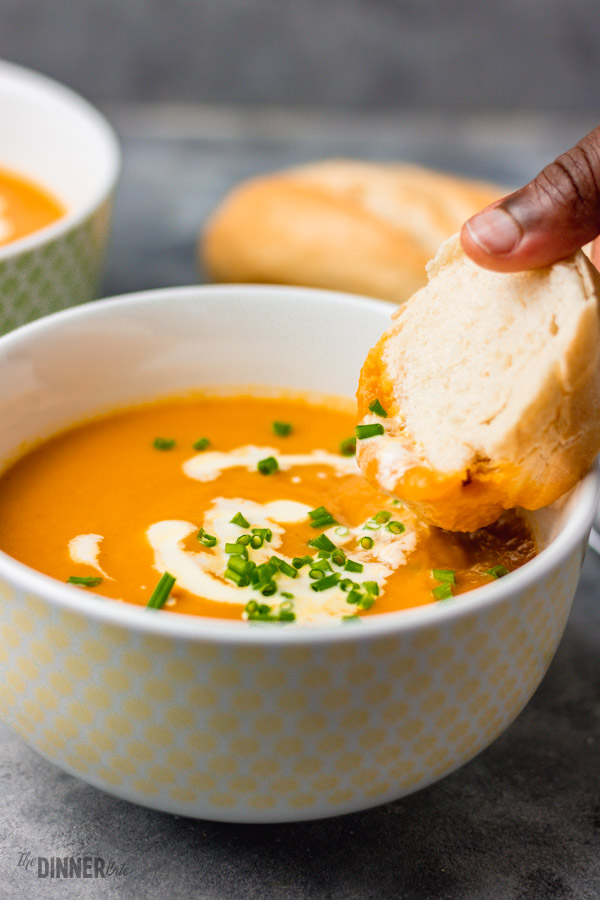 carrot soup and crusty bread