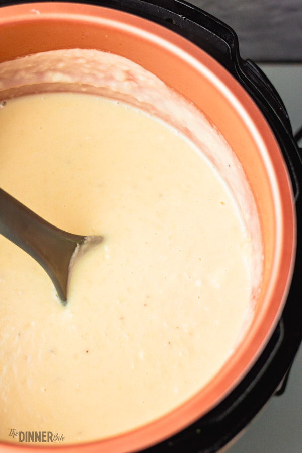 creamy potato soup in a pressure cooker.