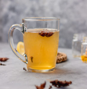 a mug of hot toddy for cold and cough.
