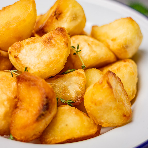 perfect roasties in a plate.