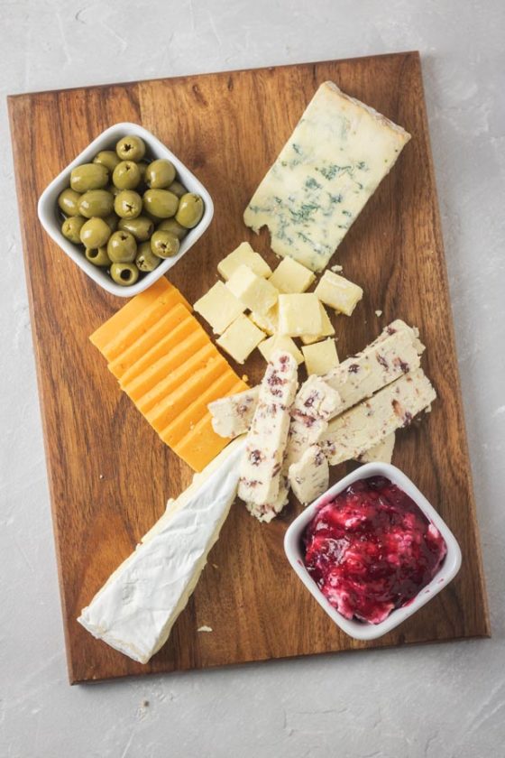 Cheese platter and olives