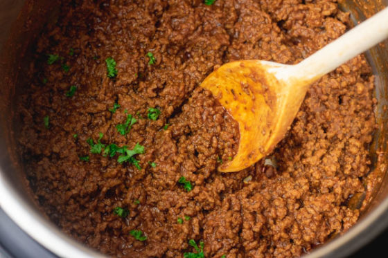 ground beef taco in an instant pot.