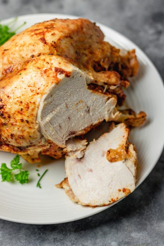 carved instant pot turkey breast.