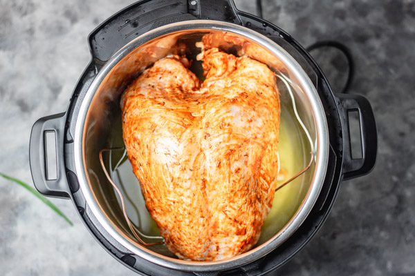 raw turkey breast in an instant pot.