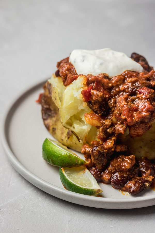 Instant pot baked potatoes and chilli.
