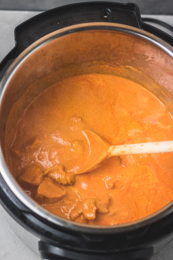 butter chicken curry in an instant pot.