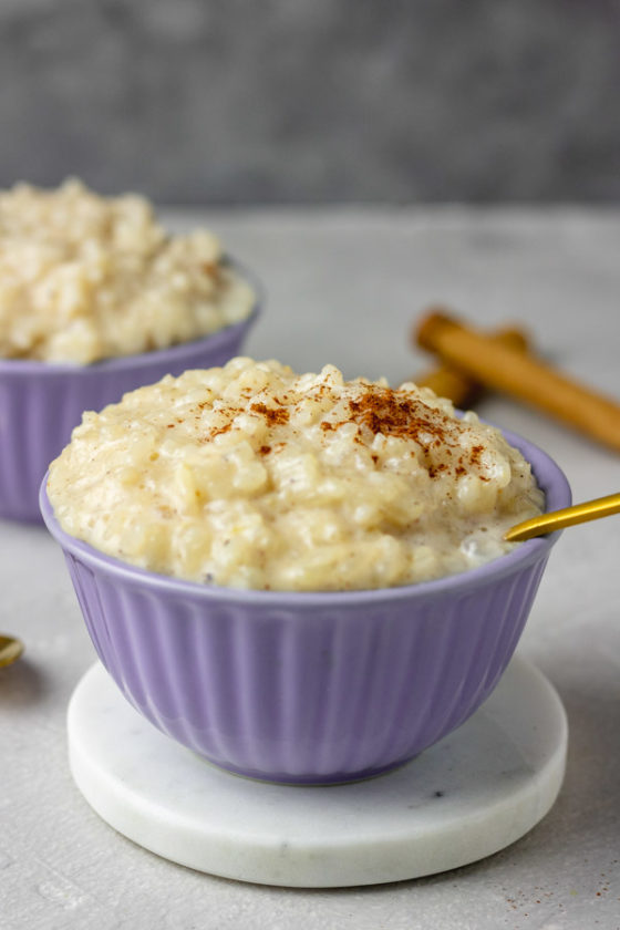 A bowl of Instant Pot Rice Pudding