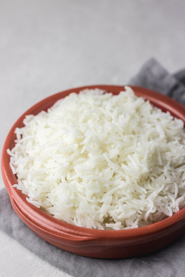 A bowl of instant pot basmati rice.