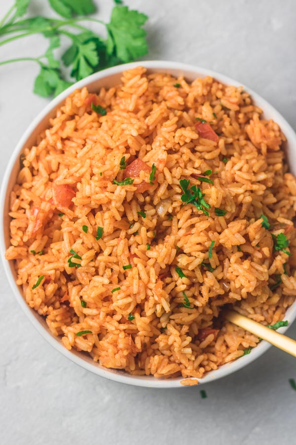 a bowl of mexican rice.