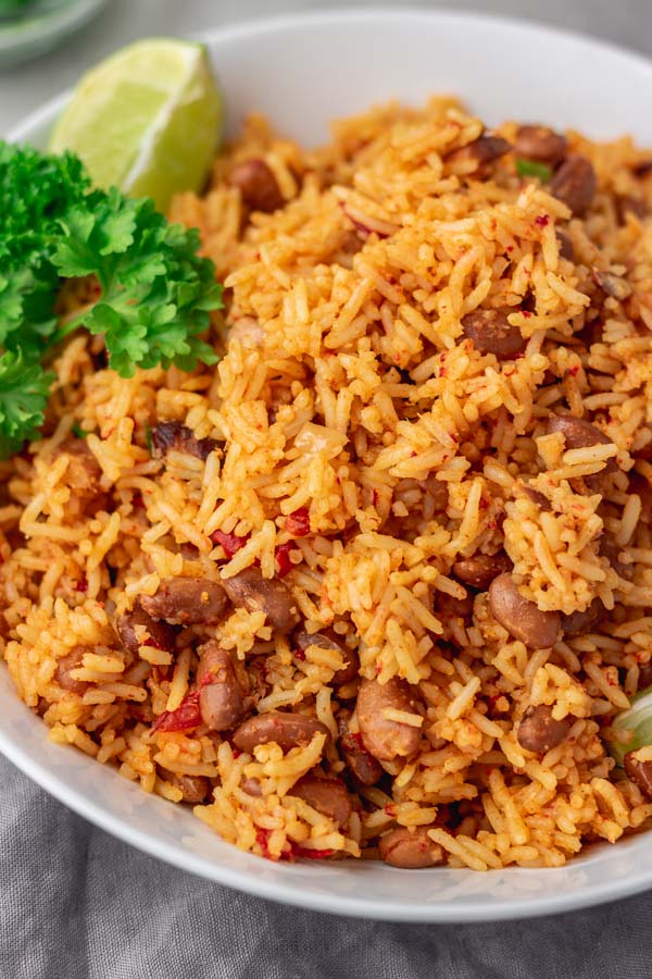 Instant Pot Puerto Rican Rice and Beans - Madhu's Everyday Indian