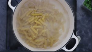 pasta cooking.