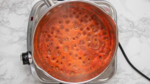 a pan of boiled pepper mix.