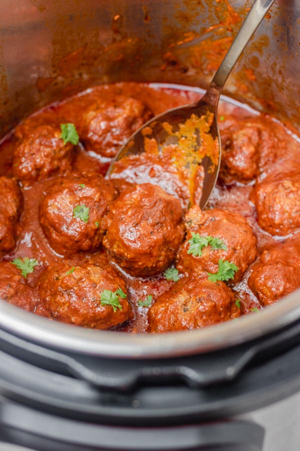meatballs in tomato sauce.