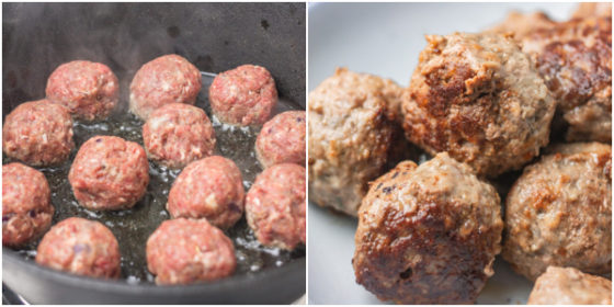 cooking process of how to cook meatballs.