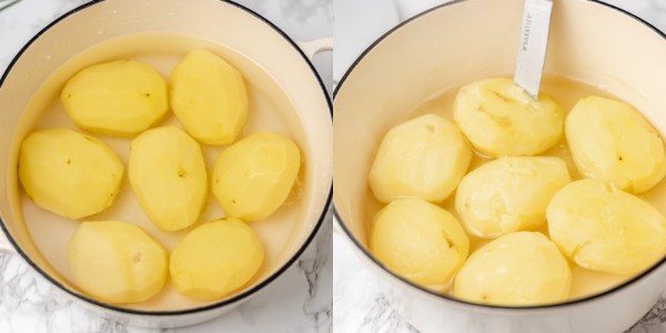 illustration of how to boil potatoes.