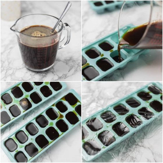 the process of making frozen coffee.