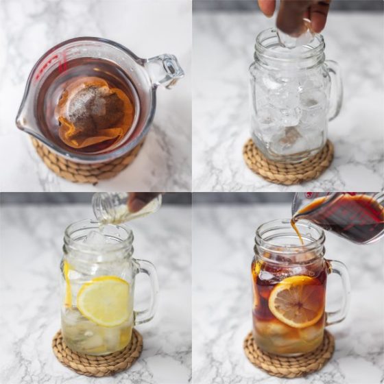 the process of how to make iced tea.