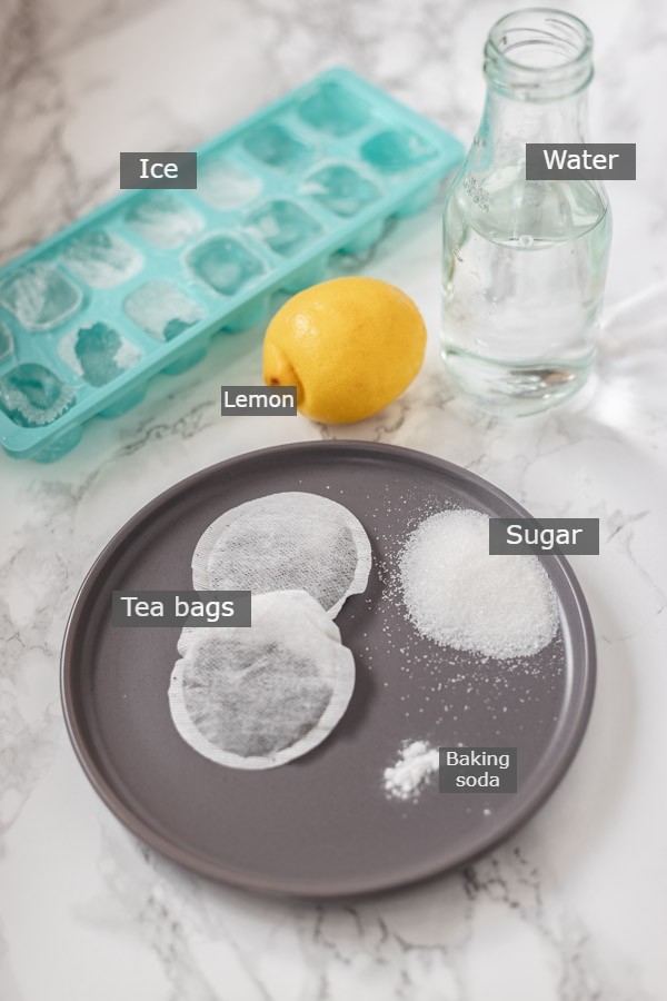 ingredients needed to make ice tea.