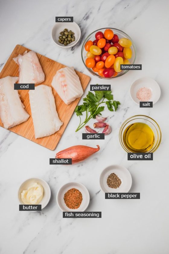 ingredients needed to bake fish.