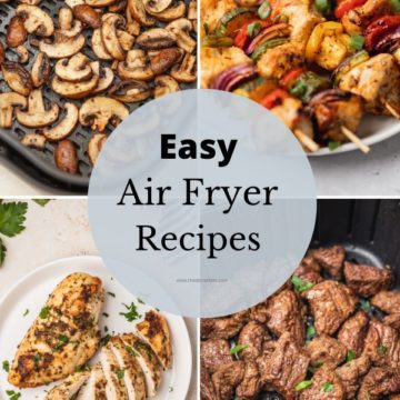 collage of for air fryer recipes for beginners.