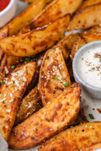 potato wedges and dip.