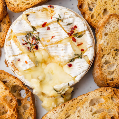 Baked Camembert or Brie with Endive as Scoop, French Recipe