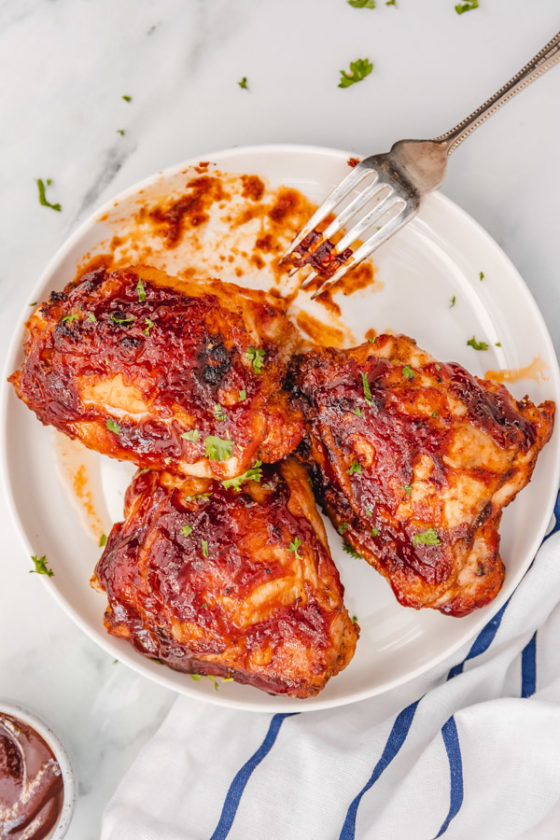 Baked BBQ Chicken Thighs - The Dinner Bite
