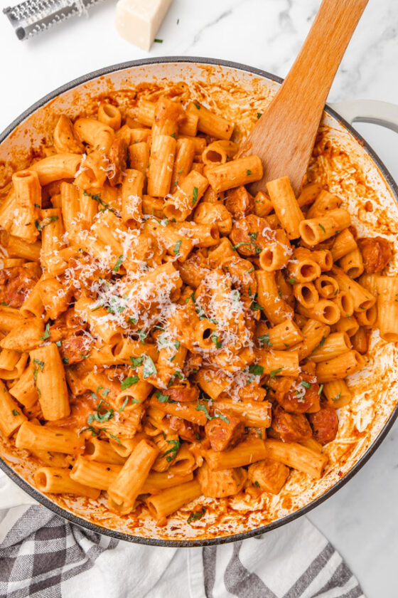 Creamy Chicken And Chorizo Pasta Recipe - The Dinner Bite