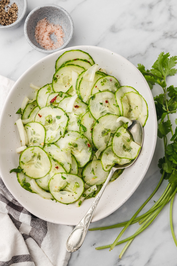 cilantro lime cucumber salad recipe.