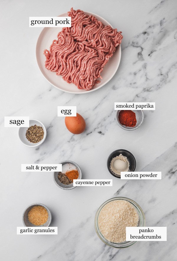 ingredients needed to make meatballs.