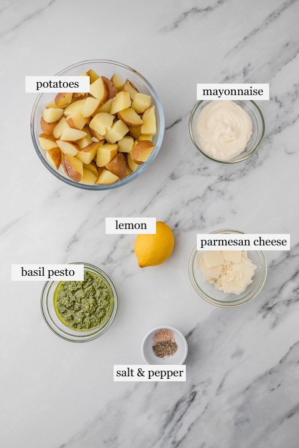 ingredients to make potato salad.