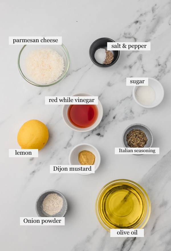 ingredients needed to make Italian chicken dressing.