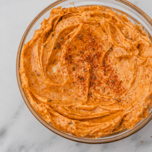 softened cajun butter in a small bowl.